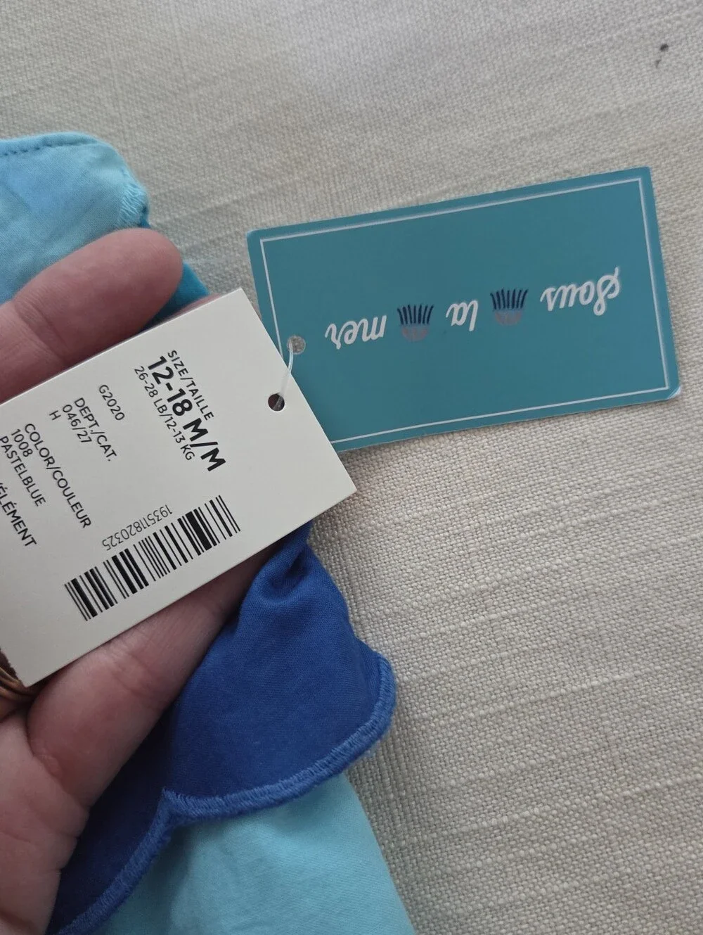 NWT Gymboree Toddler Aqua Blue Scallop Ruched Waist Dress 12-18 Months Girls